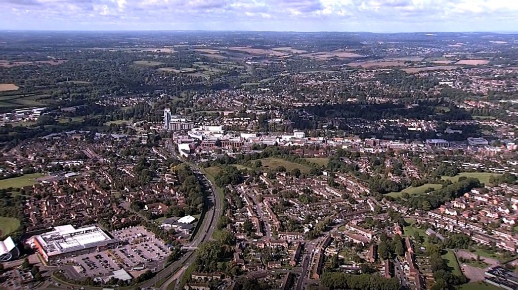 Good growth: Aerial view of Hemel Hempstead