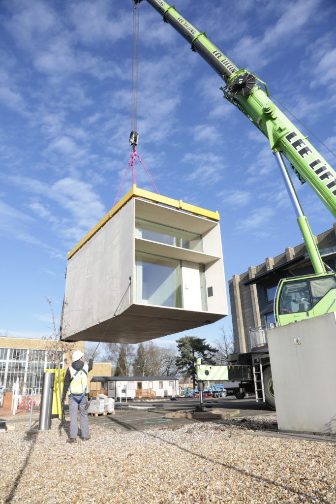 construction image of a prefabricated home