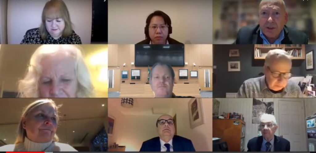Image of the live virtual Board meeting with members