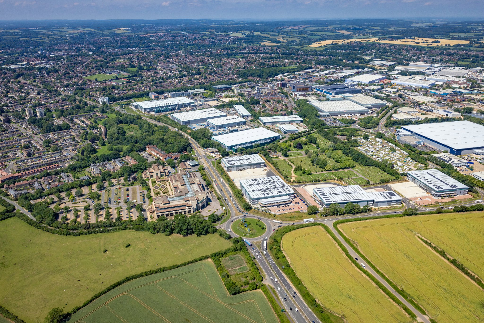 Good growth: Aerial view of Hemel Hempstead